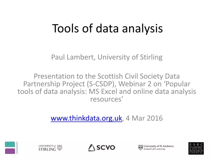 tools of data analysis