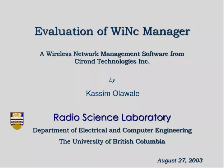 evaluation of winc manager
