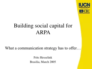 Building social capital for  ARPA