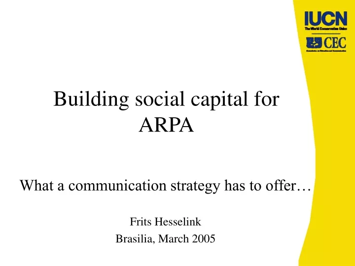 building social capital for arpa