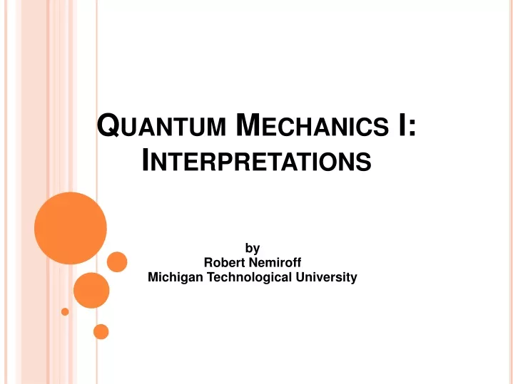 quantum mechanics i interpretations