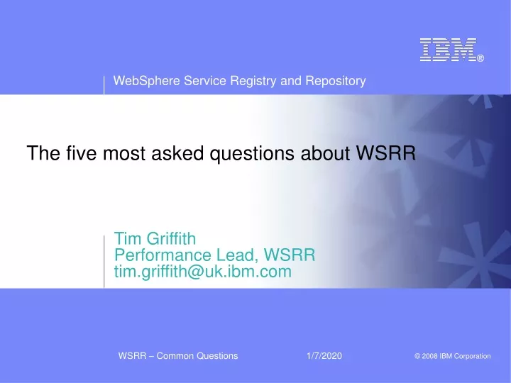 the five most asked questions about wsrr
