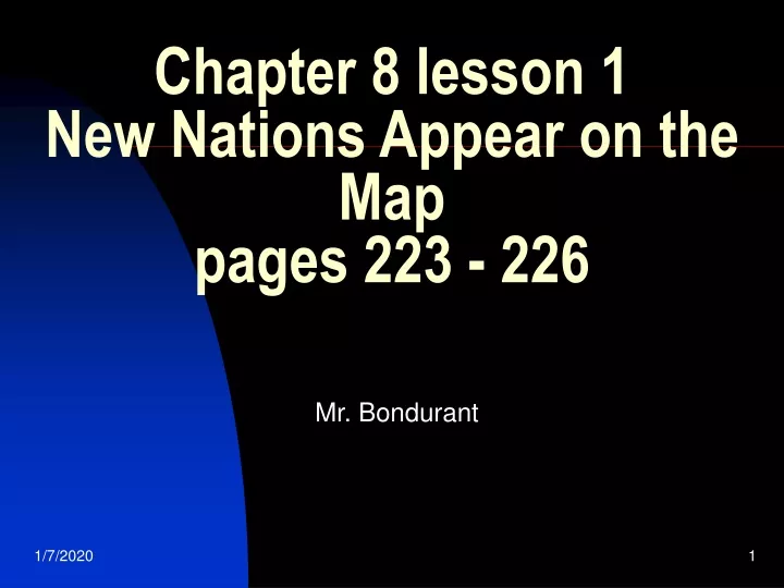 chapter 8 lesson 1 new nations appear on the map pages 223 226