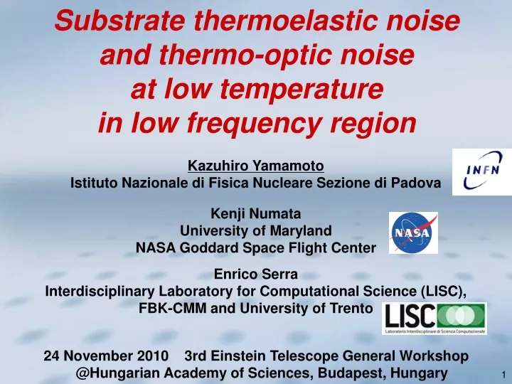 substrate thermoelastic noise and thermo optic