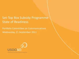 Set-Top Box Subsidy Programme State of Readiness