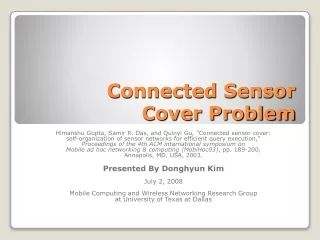 Connected Sensor  Cover Problem