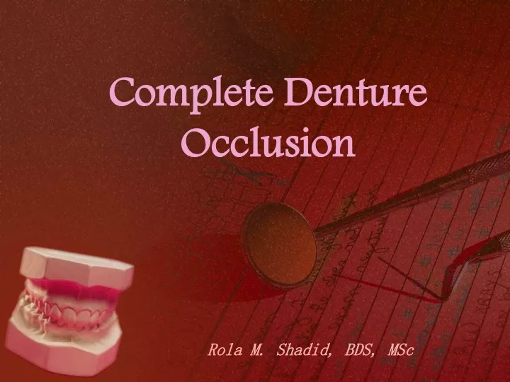 complete denture occlusion