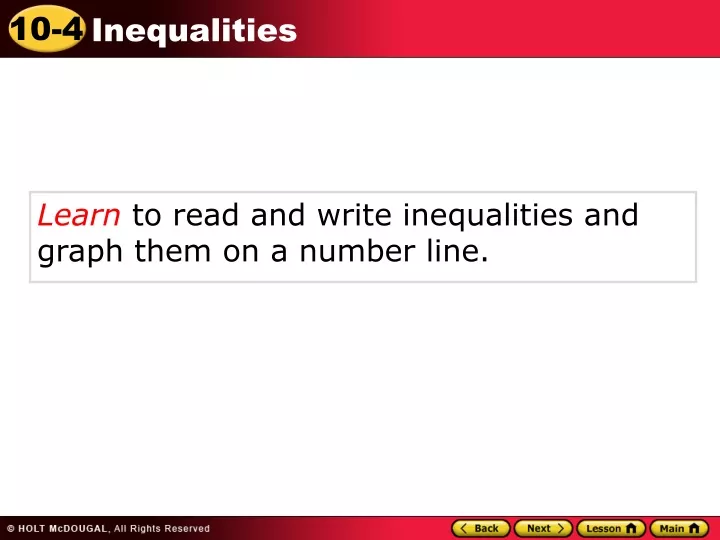 learn to read and write inequalities and graph