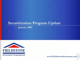 Securitization Program Update