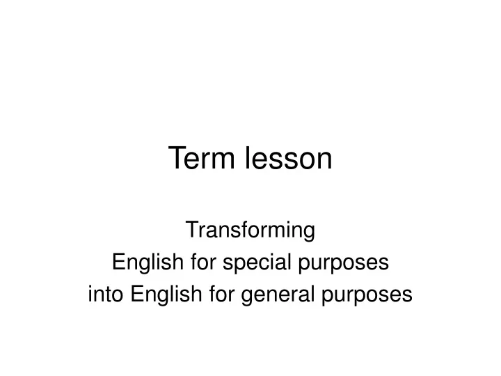 term lesson