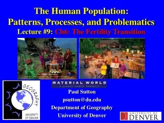 Paul Sutton psutton@du Department of Geography University of Denver