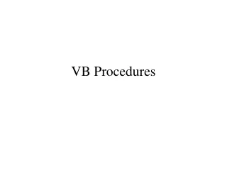 VB Procedures