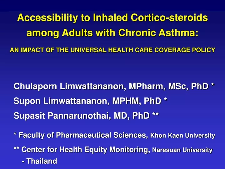 accessibility to inhaled cortico steroids among