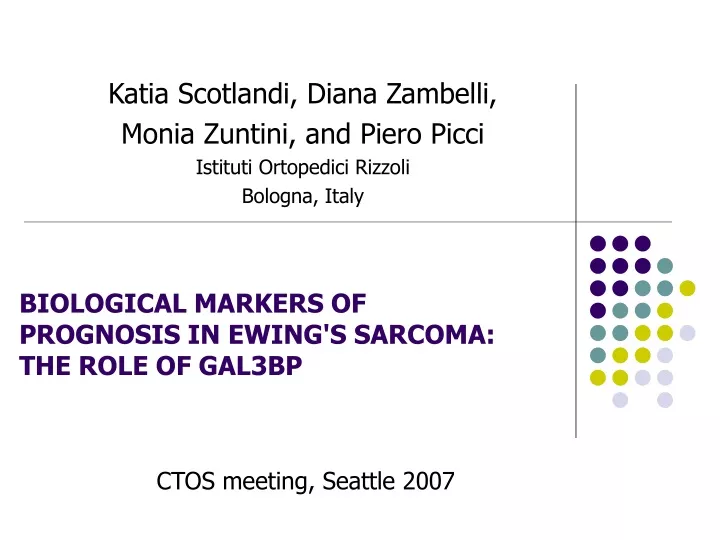 biological markers of prognosis in ewing s sarcoma the role of gal3bp