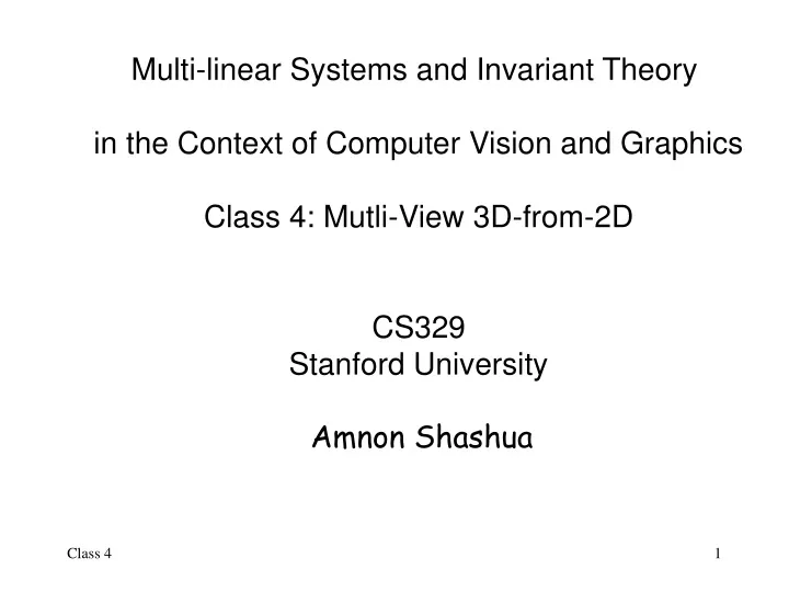multi linear systems and invariant theory
