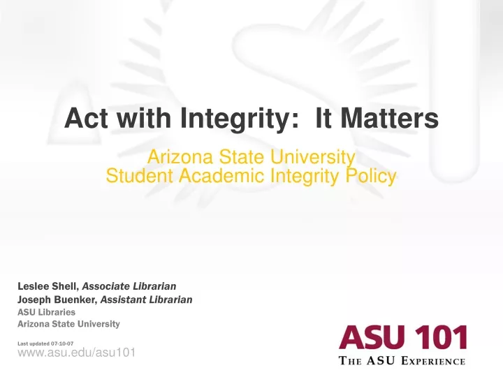 act with integrity it matters
