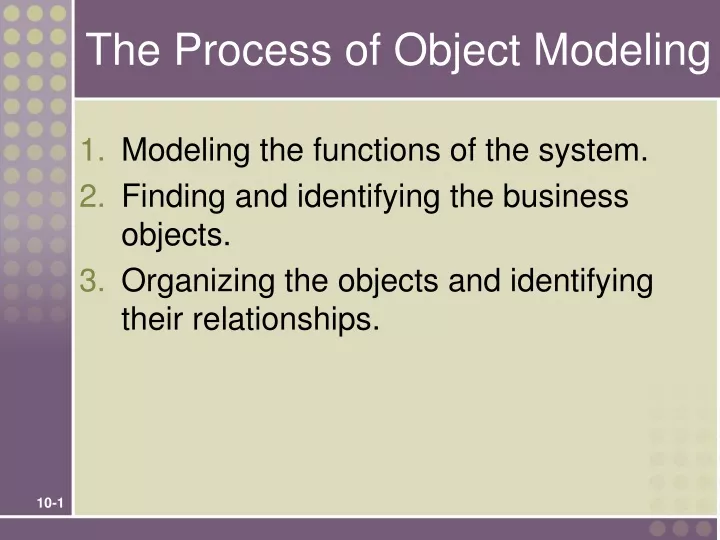 the process of object modeling