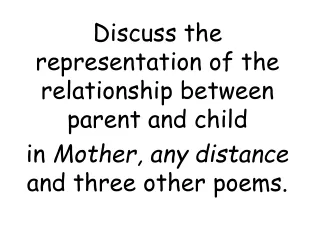 Discuss the representation of the relationship between parent and child