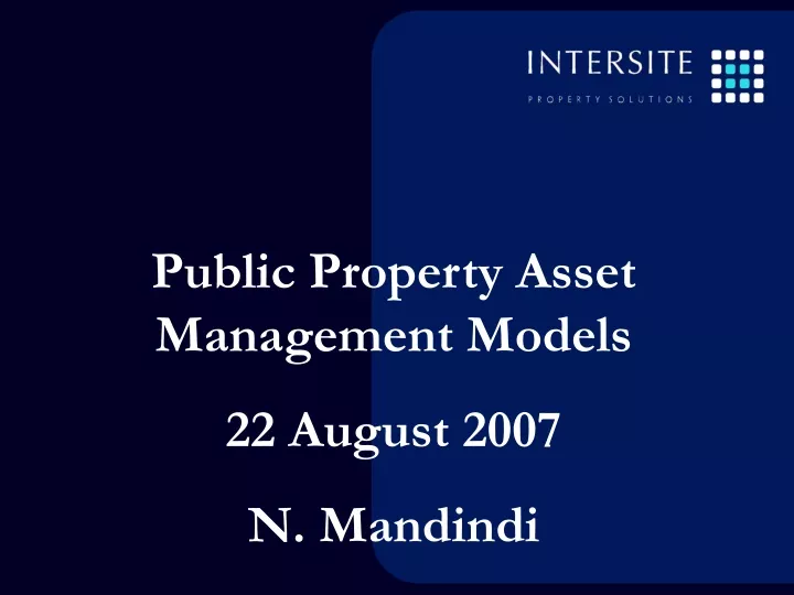 public property asset management models 22 august