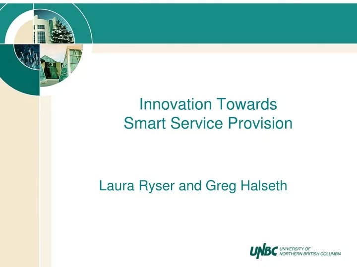 innovation towards smart service provision
