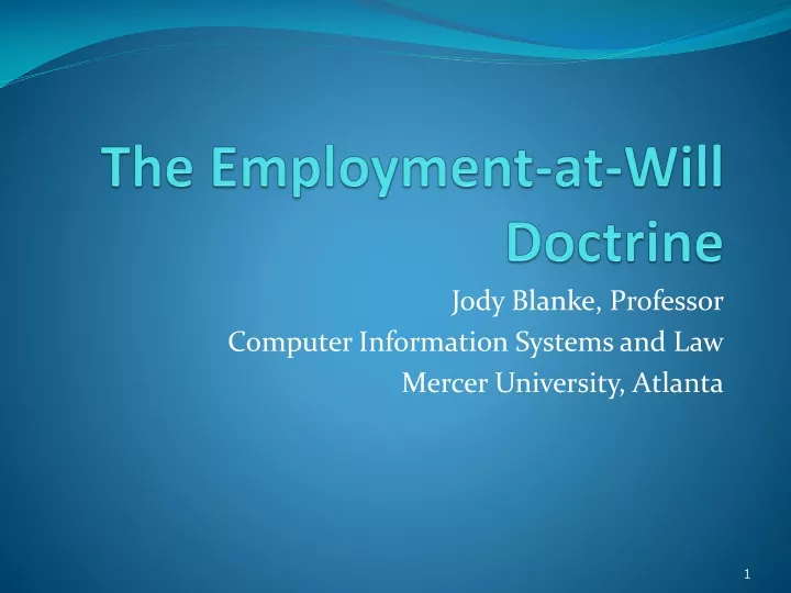 the employment at will doctrine