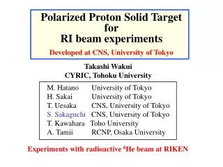 Polarized Proton Solid Target for RI beam experiments