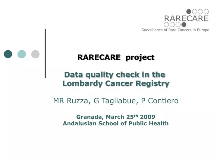 rarecare project data quality check