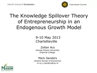 The Knowledge Spillover Theory of Entrepreneurship in an Endogenous Growth Model