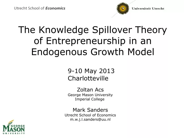 the knowledge spillover theory