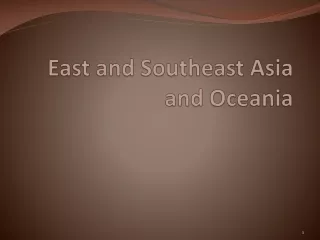 East and Southeast Asia and Oceania