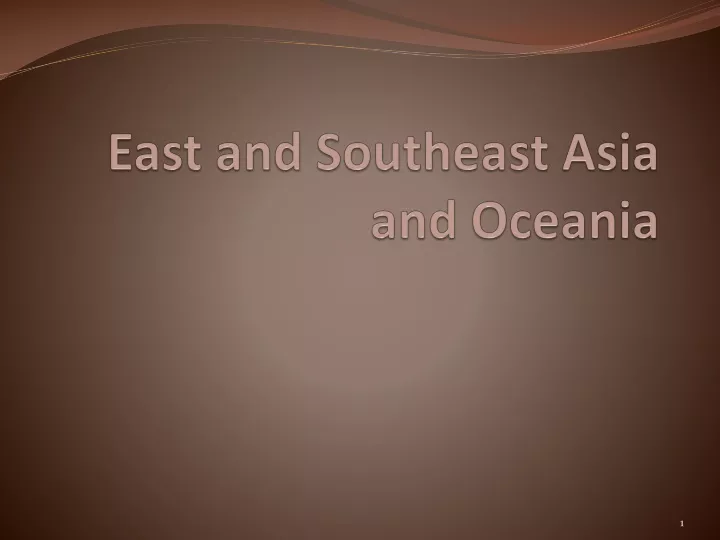 east and southeast asia and oceania