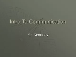 Intro To Communication