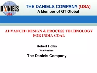 ADVANCED DESIGN &amp; PROCESS TECHNOLOGY  FOR INDIA COAL