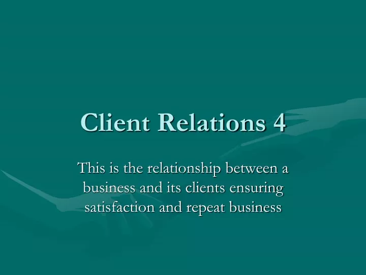 client relations 4
