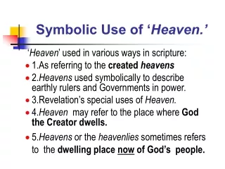 Symbolic Use of ‘ Heaven.’