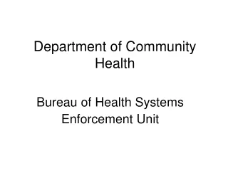 Department of Community Health