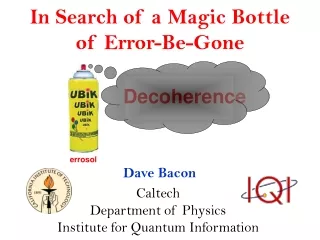 In Search of a Magic Bottle of Error-Be-Gone