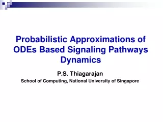 Probabilistic Approximations of  ODEs Based Signaling Pathways Dynamics