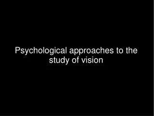 Psychological approaches to the study of vision