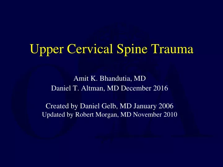upper cervical spine trauma