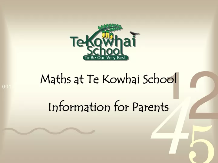 maths at te kowhai school information for parents