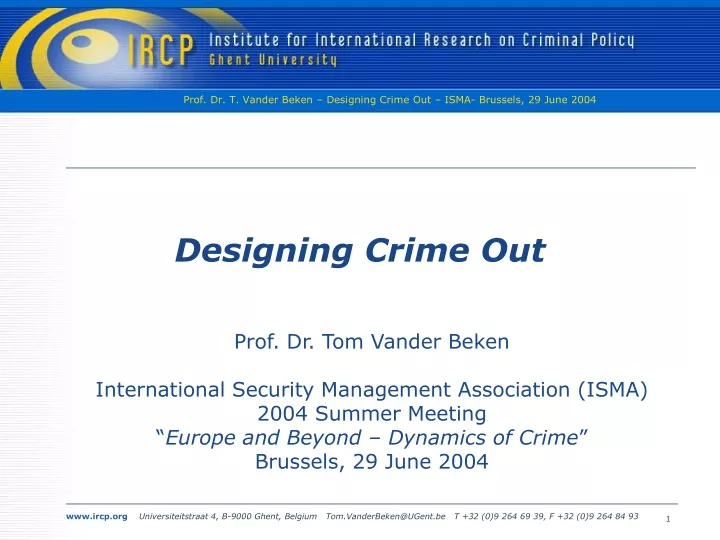 designing crime out