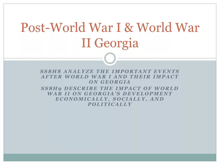 post world war i world war ii georgia