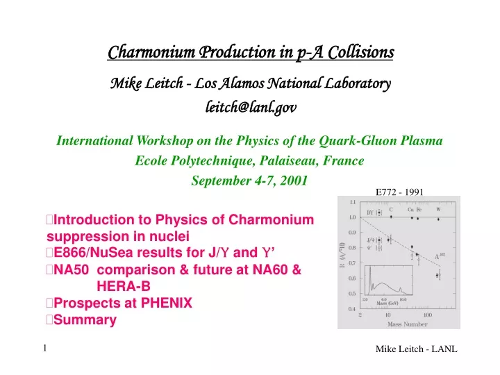 charmonium production in p a collisions