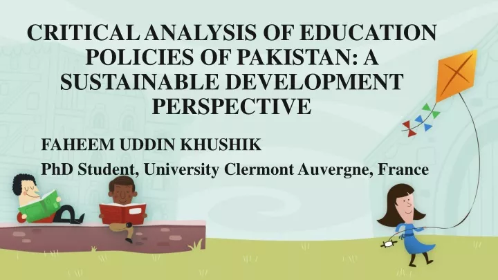 critical analysis of education policies of pakistan a sustainable development perspective