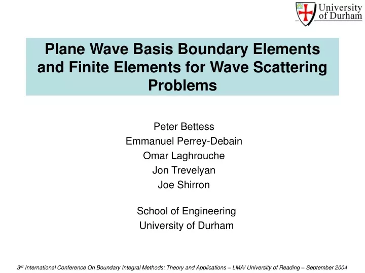 plane wave basis boundary elements and finite