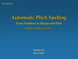 Automatic Pitch Spelling