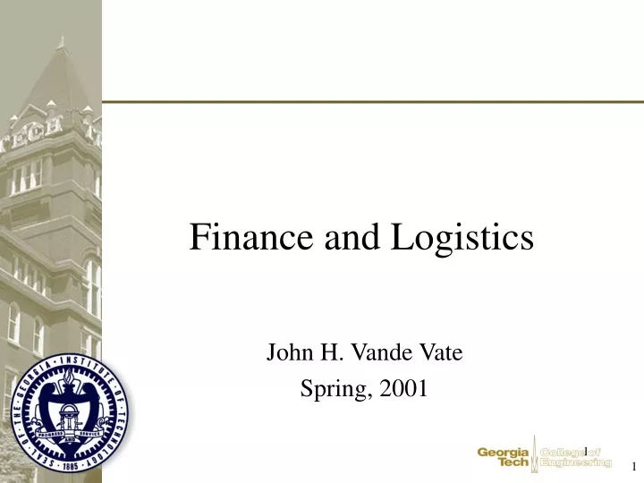 finance and logistics