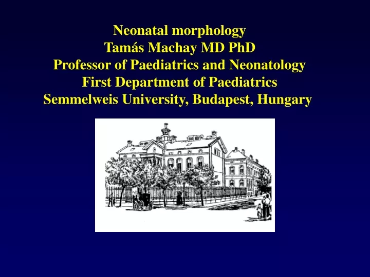 neonatal morphology tam s machay md phd professor