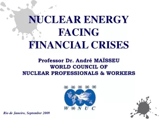 NUCLEAR ENERGY FACING FINANCIAL CRISES Professor Dr. André MAÏSSEU WORLD COUNCIL OF
